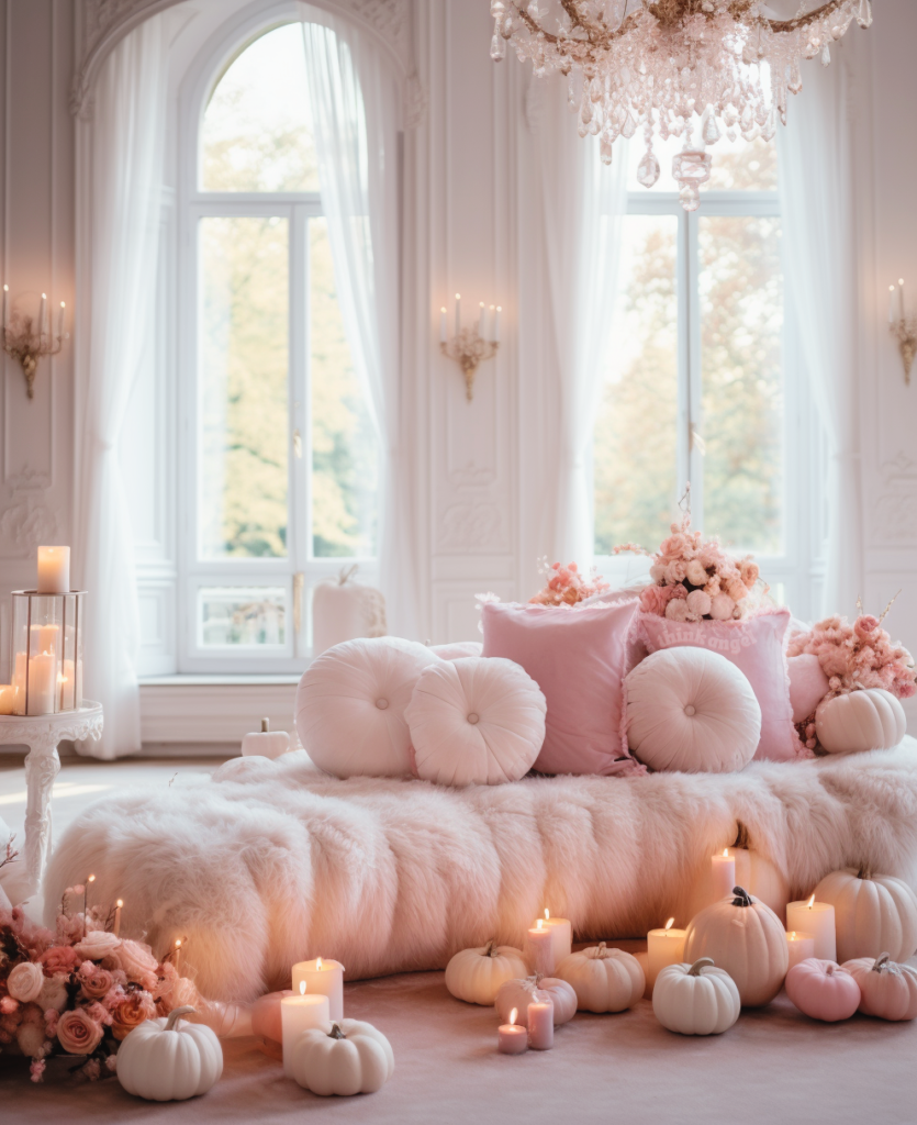 pink fall decor (this is an AI generated image)